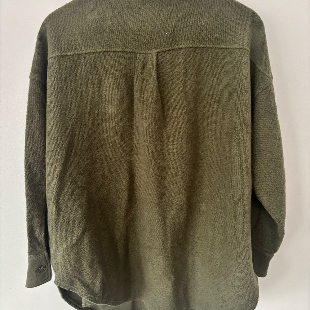 PGD Olive Green Button-Up Shirt Jacket Sz xs but fits like large - Picture 5 of 7
